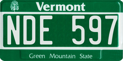 VT license plate NDE597