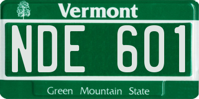 VT license plate NDE601