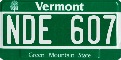 VT license plate NDE607