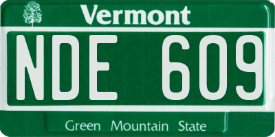 VT license plate NDE609