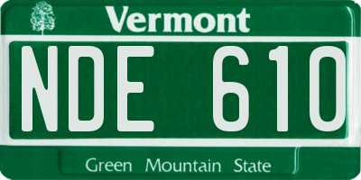 VT license plate NDE610