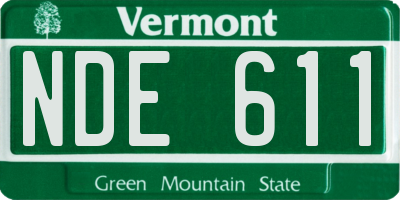 VT license plate NDE611