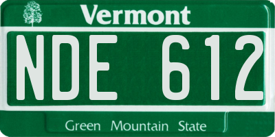 VT license plate NDE612