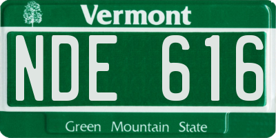 VT license plate NDE616