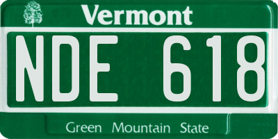 VT license plate NDE618