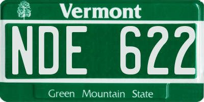 VT license plate NDE622