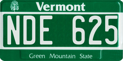 VT license plate NDE625