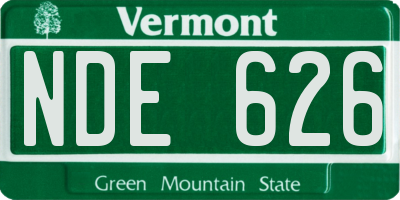 VT license plate NDE626