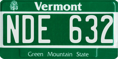 VT license plate NDE632