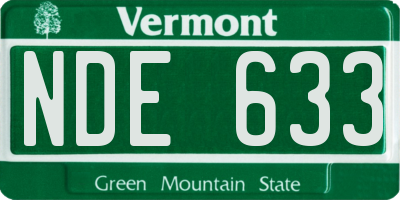 VT license plate NDE633