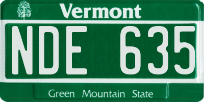 VT license plate NDE635