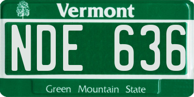VT license plate NDE636