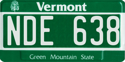 VT license plate NDE638