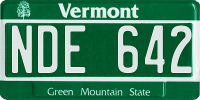 VT license plate NDE642
