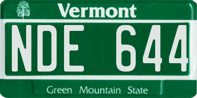 VT license plate NDE644