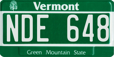 VT license plate NDE648