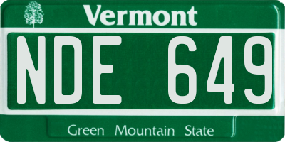 VT license plate NDE649