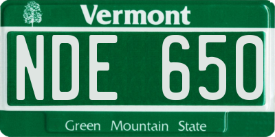 VT license plate NDE650