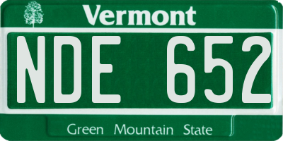 VT license plate NDE652