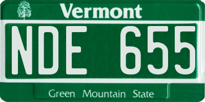 VT license plate NDE655