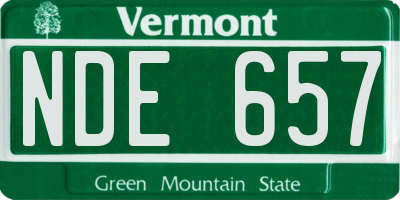 VT license plate NDE657