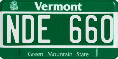 VT license plate NDE660