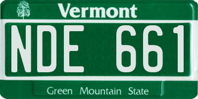 VT license plate NDE661