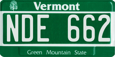 VT license plate NDE662