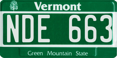 VT license plate NDE663