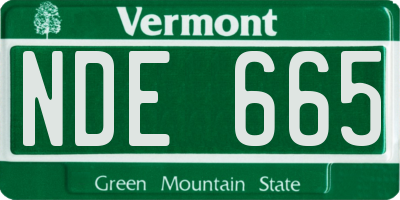 VT license plate NDE665