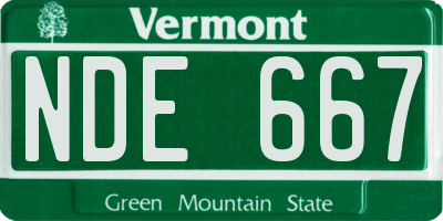 VT license plate NDE667