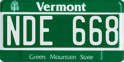 VT license plate NDE668