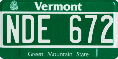 VT license plate NDE672