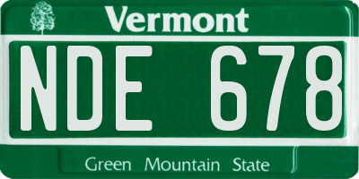 VT license plate NDE678