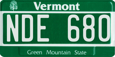 VT license plate NDE680