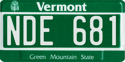 VT license plate NDE681