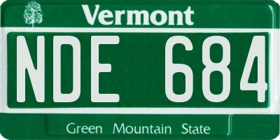 VT license plate NDE684