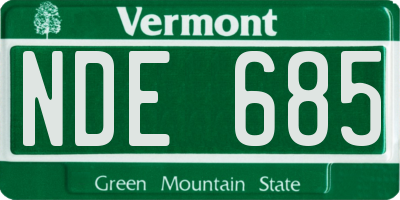 VT license plate NDE685