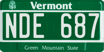 VT license plate NDE687