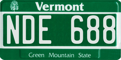 VT license plate NDE688