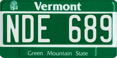 VT license plate NDE689