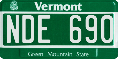 VT license plate NDE690