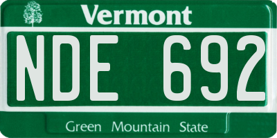 VT license plate NDE692