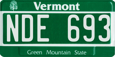 VT license plate NDE693