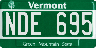VT license plate NDE695