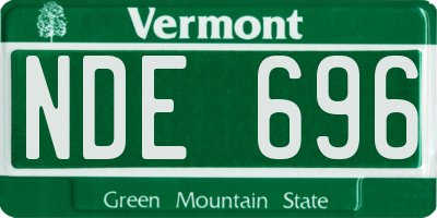 VT license plate NDE696