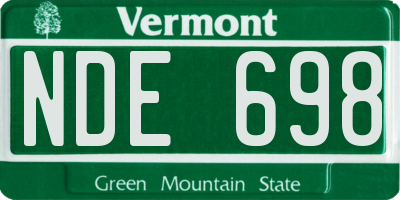 VT license plate NDE698