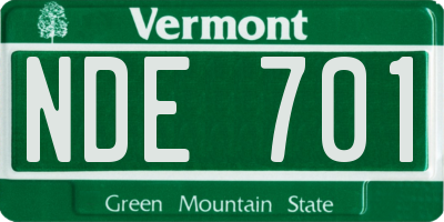 VT license plate NDE701