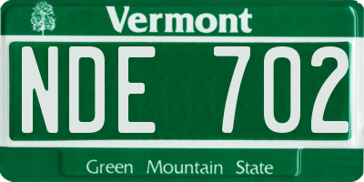 VT license plate NDE702