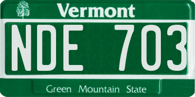 VT license plate NDE703
